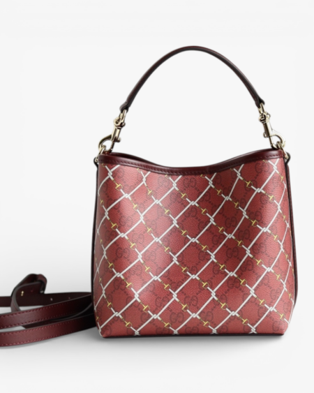 Gucci GG Emblem Small Shoulder Bag Maroon