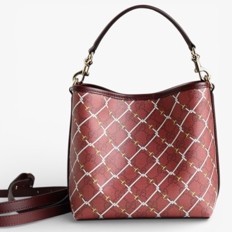 Gucci GG Emblem Small Shoulder Bag Maroon