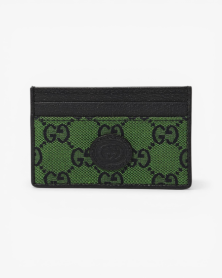 Gucci GG Multicolor Card Case Wallet Green