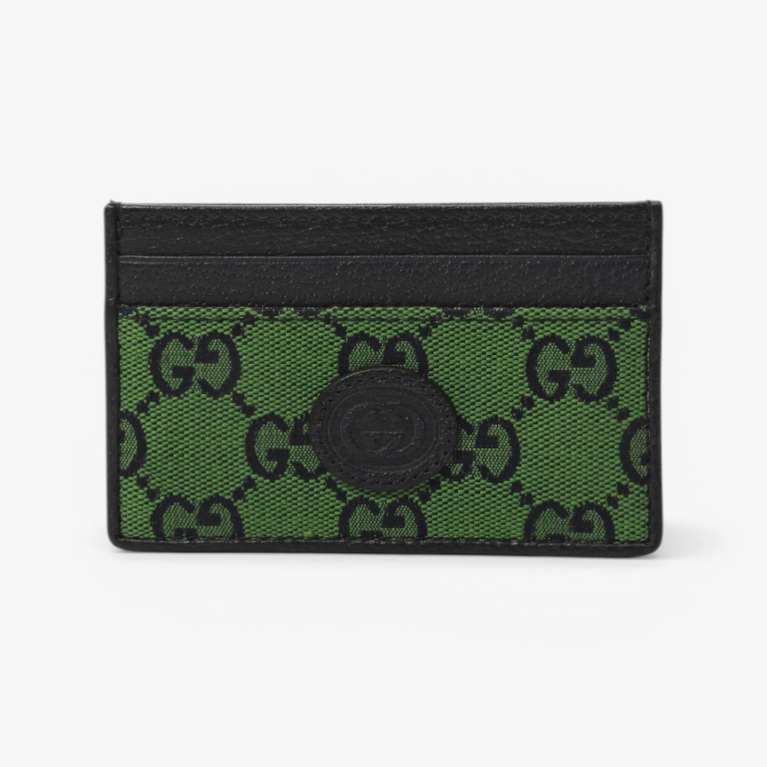 Gucci GG Multicolor Card Case Wallet Green