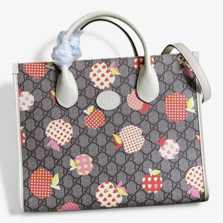 Gucci Les Pommes Small Tote Bag with Apple Motif