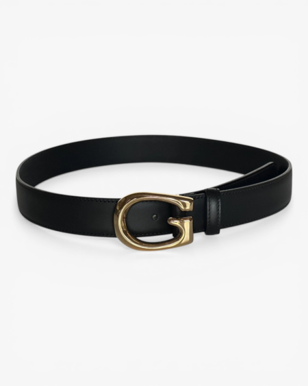 Gucci Thin Leather Belt with Vintage G Buckle 3.0cm
