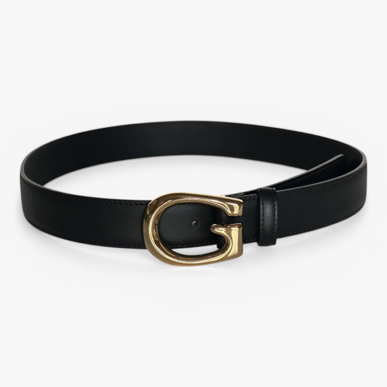 Gucci Thin Leather Belt with Vintage G Buckle 3.0cm