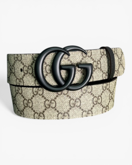 Gucci GG Marmont Thin Belt in GG Supreme Canvas with Tonal Monogram Buckle