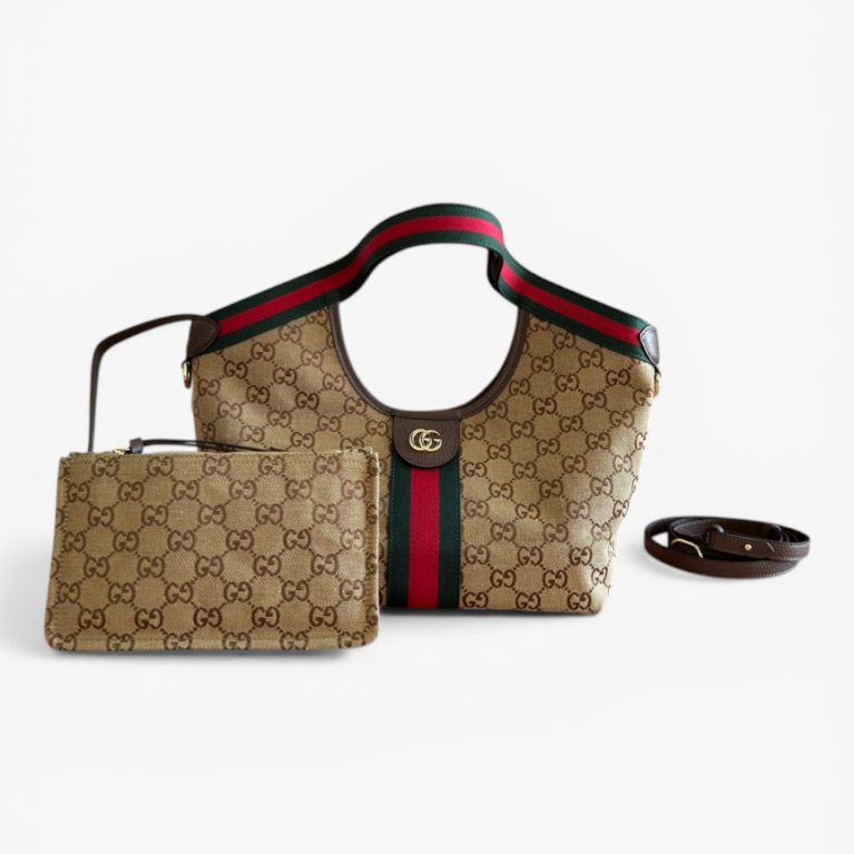 GG Supreme Canvas Ophidia Small Tote Shoulder Bag with Pouch