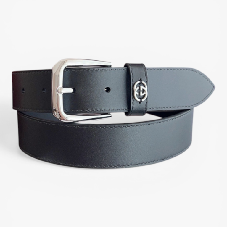 Gucci Classic Leather Belt 35mm with Silver Pin Buckle