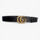 Gucci GG Marmont Caiman Leather Belt with Shiny Double G Buckle 40mm