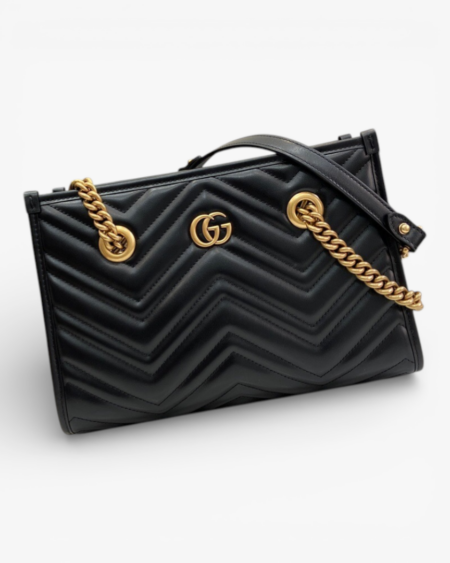 Gucci GG Marmont Small Quilted Tote Bag Black