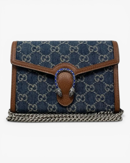Gucci Dionysus Mini Chain Bag GG Jacquard Denim