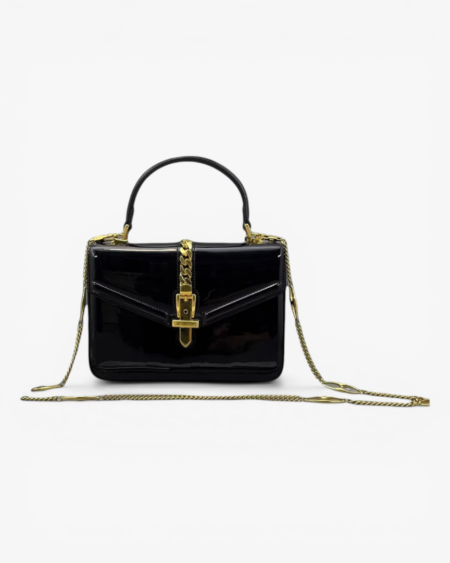 Gucci Sylvie 1969 Mini Top Handle Bag Patent Leather