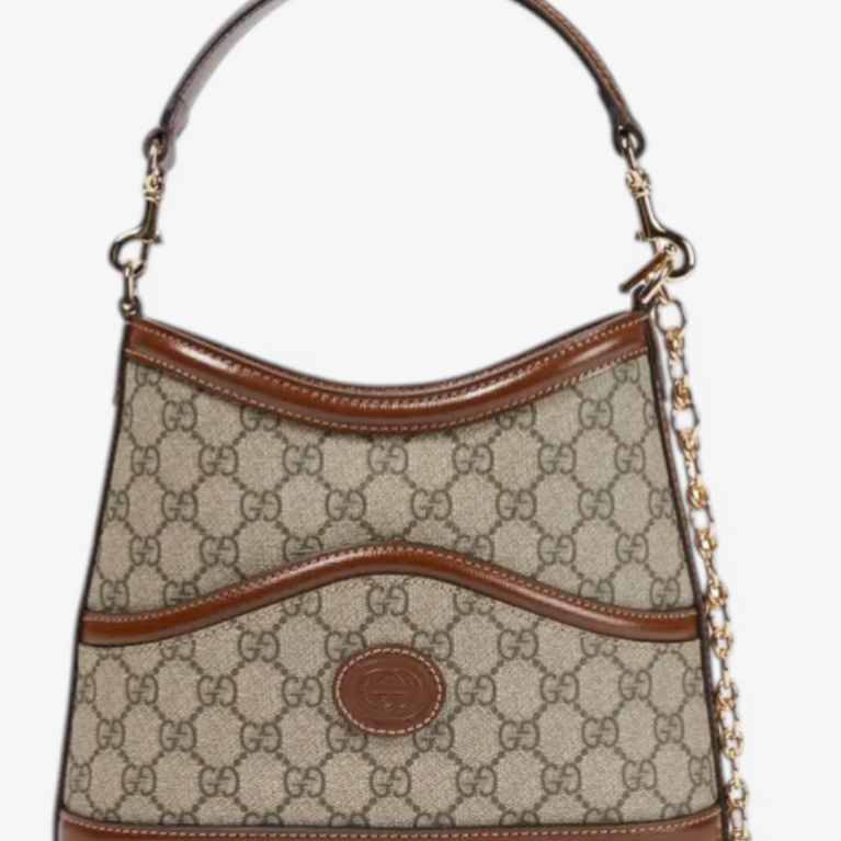 Gucci Large Shoulder Bag with Interlocking Grey