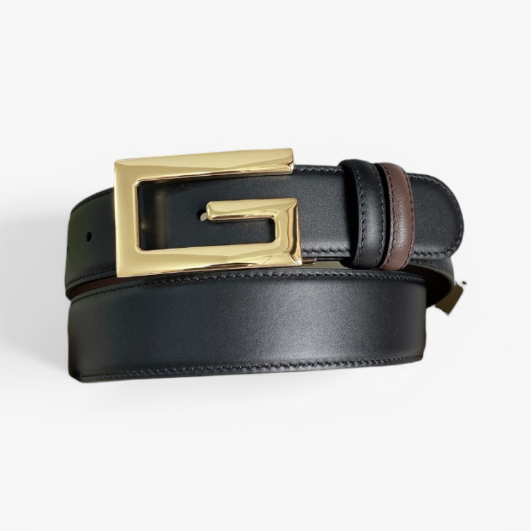 Gucci Reversible Leather Belt with Square G Buckle