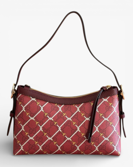 Gucci GG Emblem Small Shoulder Bag Maroon