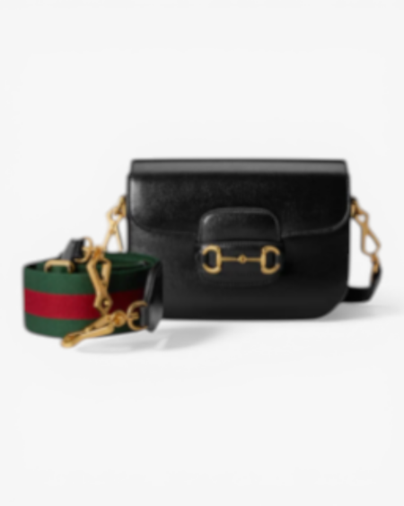 Gucci Horsebit 1955 Mini Bag GG Canvas with White Leather Trim
