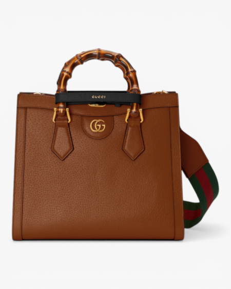 Gucci Diana Small Tote Bag Black Leather with Bamboo Handles