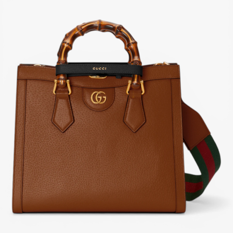 Gucci Diana Small Tote Bag Black Leather with Bamboo Handles