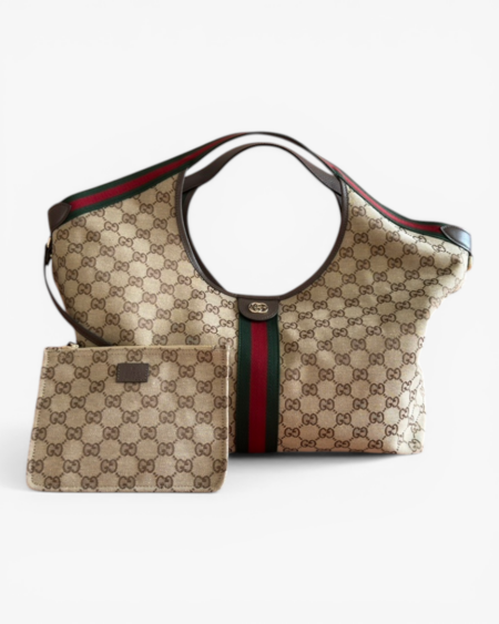 GG Supreme Canvas Ophidia Large Tote Shoulder Bag