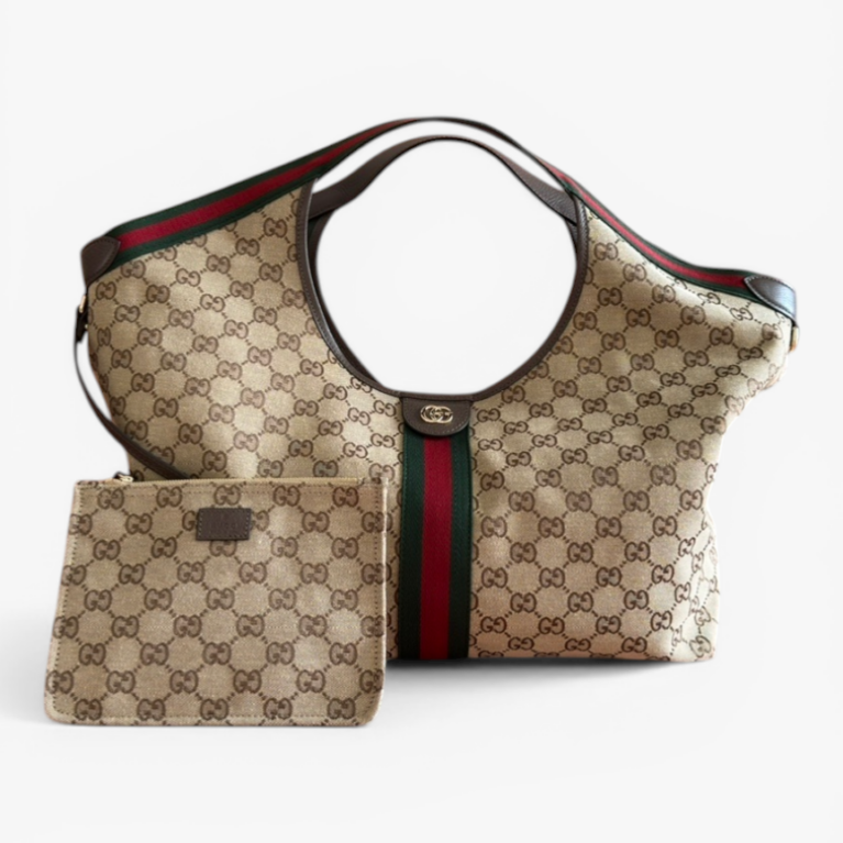 GG Supreme Canvas Ophidia Large Tote Shoulder Bag