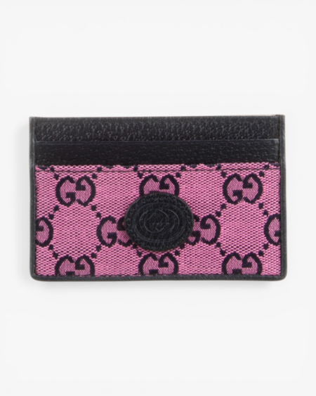 Gucci GG Multicolor Card Case Wallet Pink