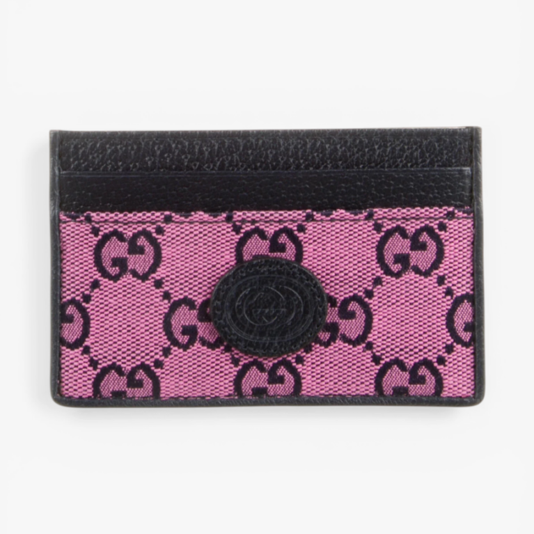 Gucci GG Multicolor Card Case Wallet Pink