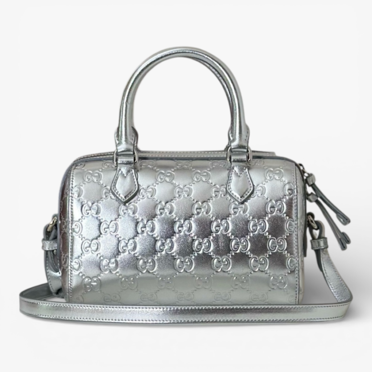 GG Emblem Small Boston Bag