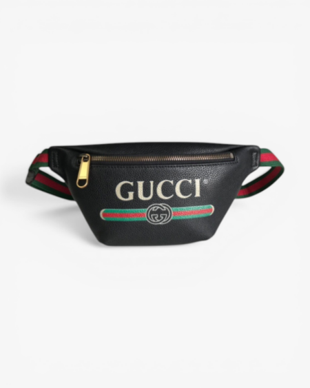 Gucci Print Small Belt Bag Black Leather