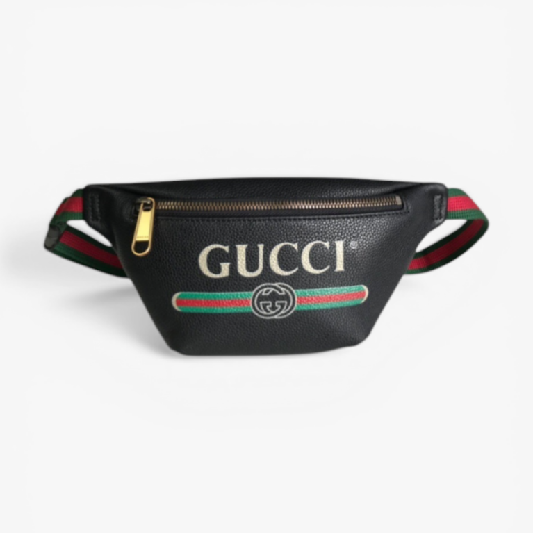 Gucci Print Small Belt Bag Black Leather