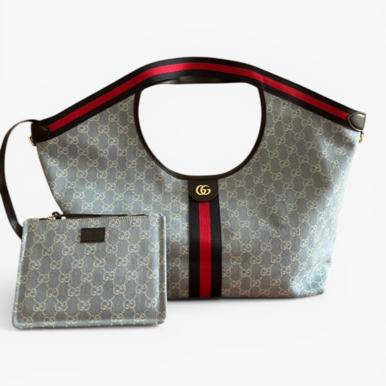 GG Supreme Canvas Ophidia Large Tote Shoulder Bag