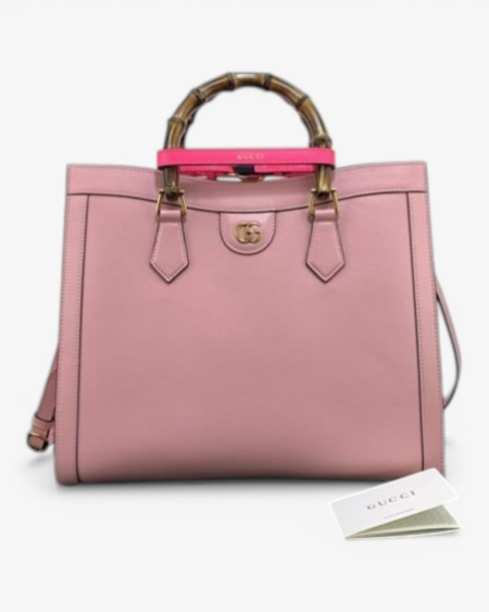Gucci Diana Small Tote Bag Black Leather with Bamboo Handles