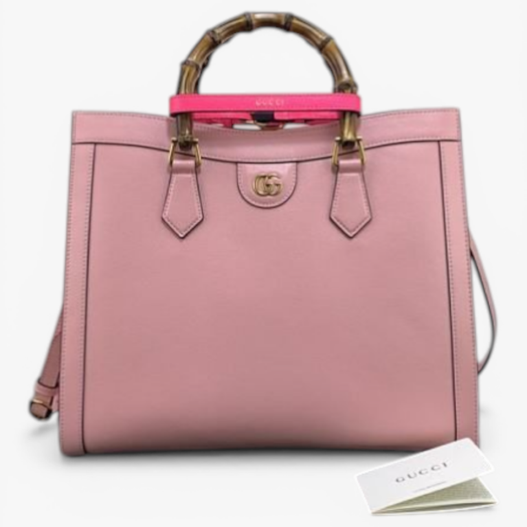Gucci Diana Small Tote Bag Black Leather with Bamboo Handles