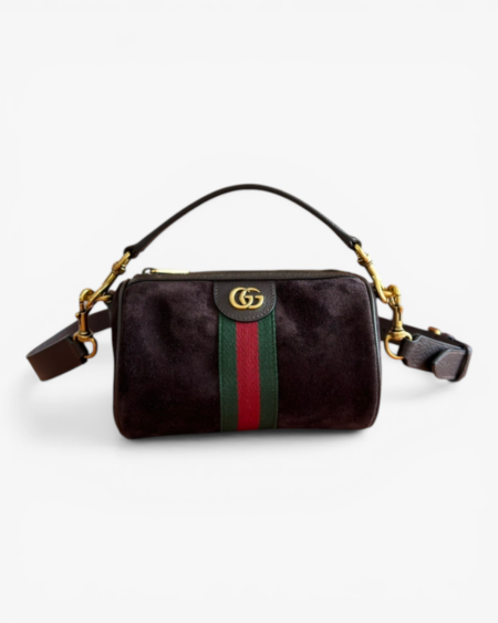 Velvet Ophidia Mini Shoulder Bag with Web Stripe