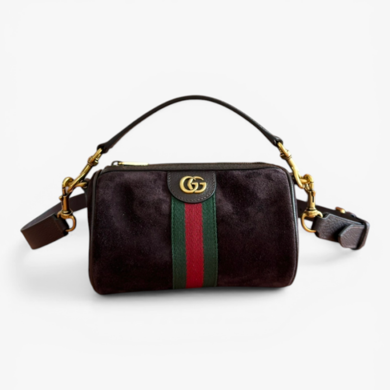 Velvet Ophidia Mini Shoulder Bag with Web Stripe