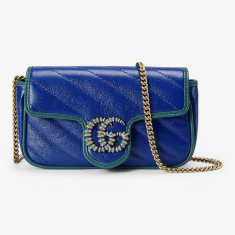 Gucci GG Marmont Super Mini Bag Sapphire Blue