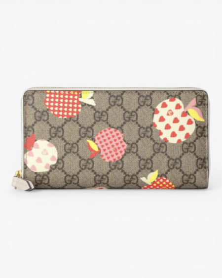 Gucci Les Pommes Zip Around Wallet with Apple Motif