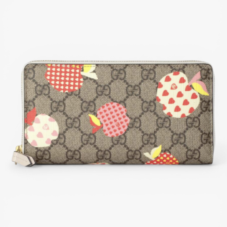 Gucci Les Pommes Zip Around Wallet with Apple Motif