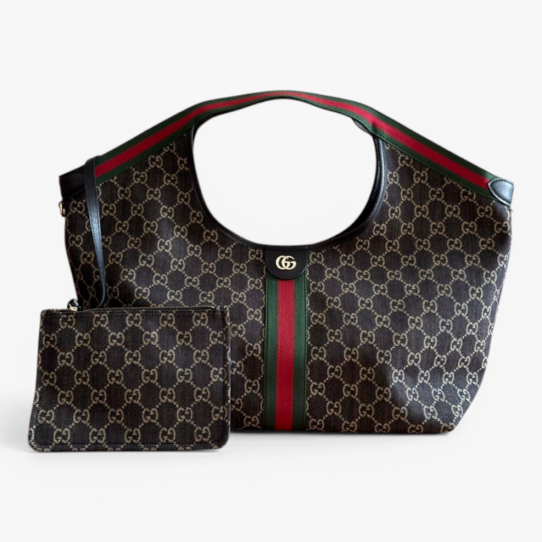 GG Supreme Canvas Ophidia Large Tote Shoulder Bag