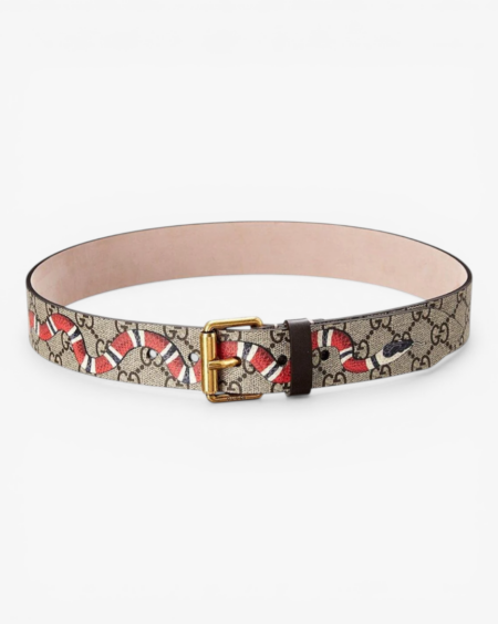 Gucci GG Supreme Belt with Kingsnake Print