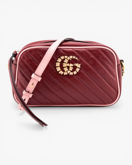 Gucci GG Marmont Small Shoulder Bag Red Matelassé Leather