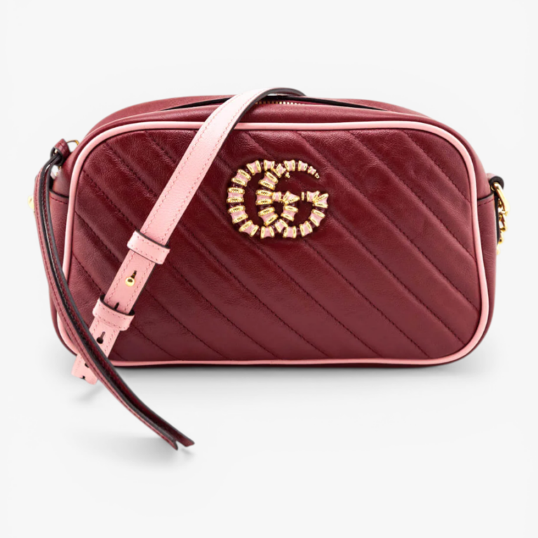 Gucci GG Marmont Small Shoulder Bag Red Matelassé Leather
