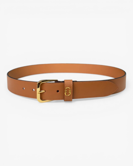 Gucci Leather Belt with Square Buckle and Interlocking G