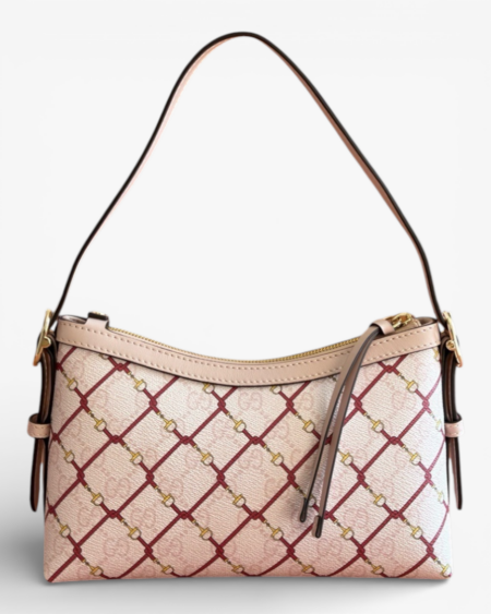 Gucci GG Emblem Small Shoulder Bag Cream