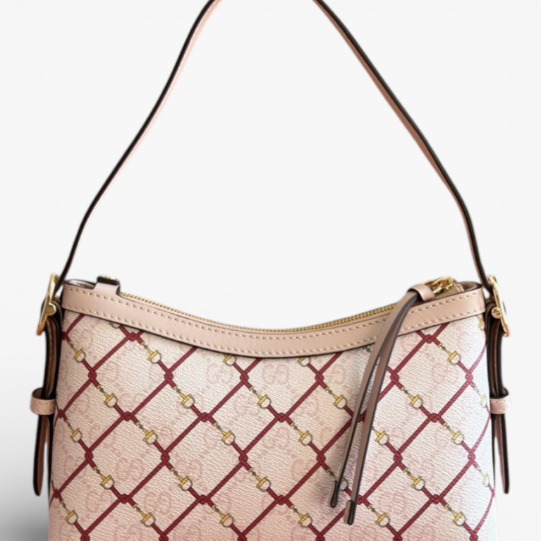 Gucci GG Emblem Small Shoulder Bag Cream