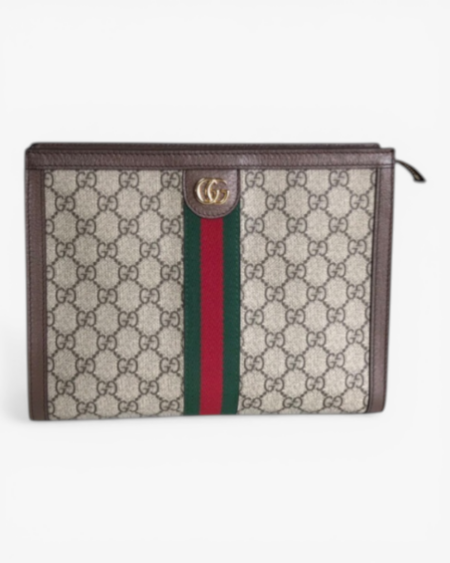 Gucci Ophidia Pouch GG Supreme Canvas with Web Stripe