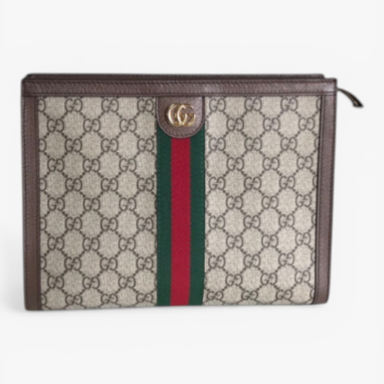 Gucci Ophidia Pouch GG Supreme Canvas with Web Stripe
